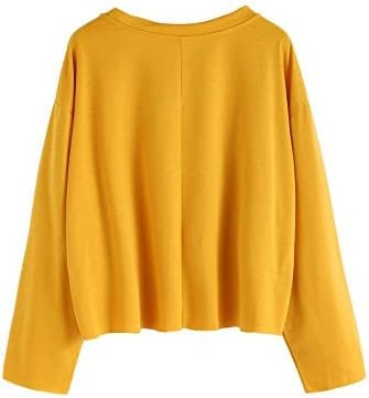Women's Casual Long Sleeve Tops Raw Cut Pullover Sweatshirt