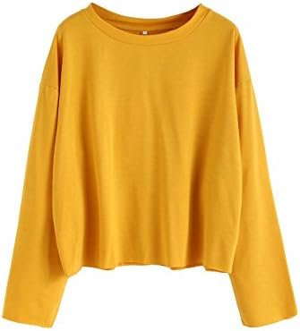 Women's Casual Long Sleeve Tops Raw Cut Pullover Sweatshirt