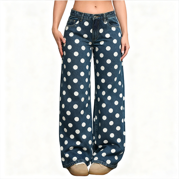 Breathable Wide-Leg Denim Jeans for Women - Loose Fit