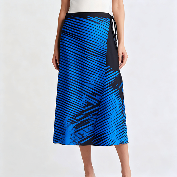 Solid Color Linen Wrap Midi Skirt - Spring Summer Autumn Lightweight Lace-Up