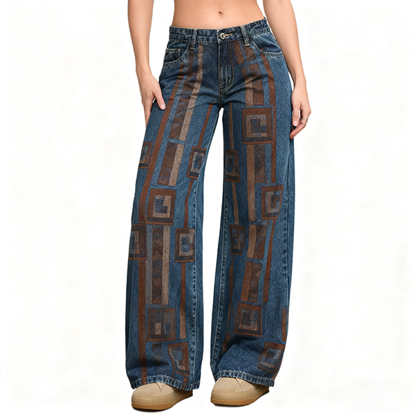 Breathable Loose Women's Wide-Leg Denim Jeans